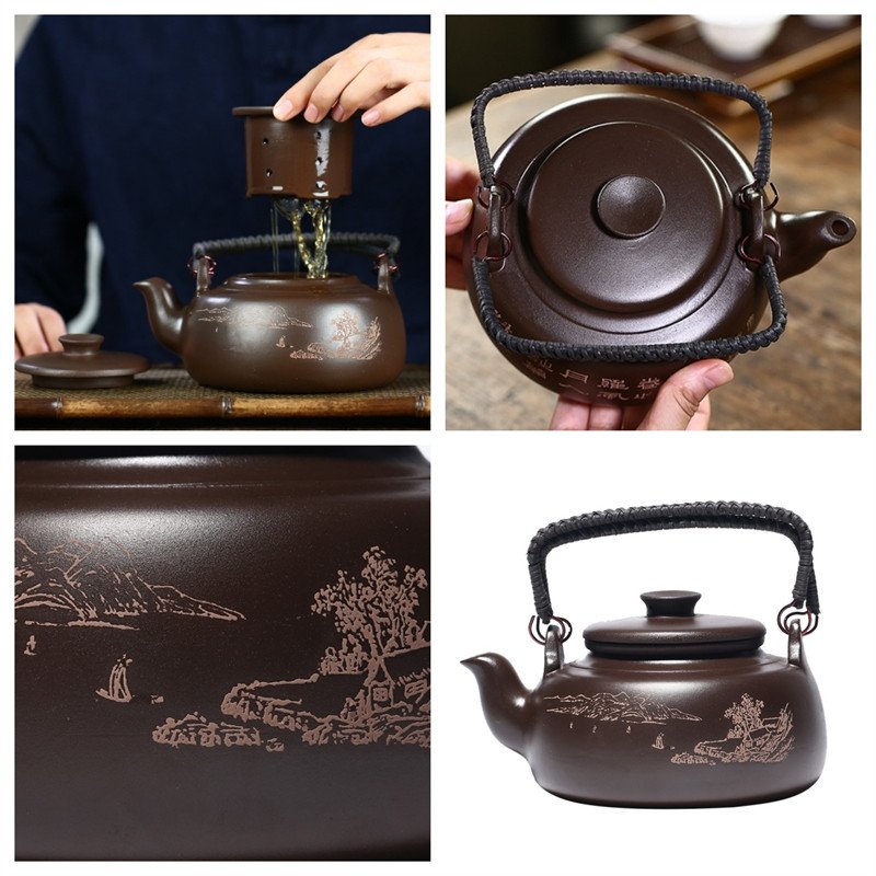 26 Oz Large Antique Authentic Chinese Yixing Purple Clay Teapot By Famous Maker 26 Oz Large Antique Authentic Chinese Yixing Purple Clay Teapot By Famous Maker