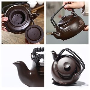 26 Oz Large Antique Authentic Chinese Yixing Purple Clay Teapot By Famous Maker