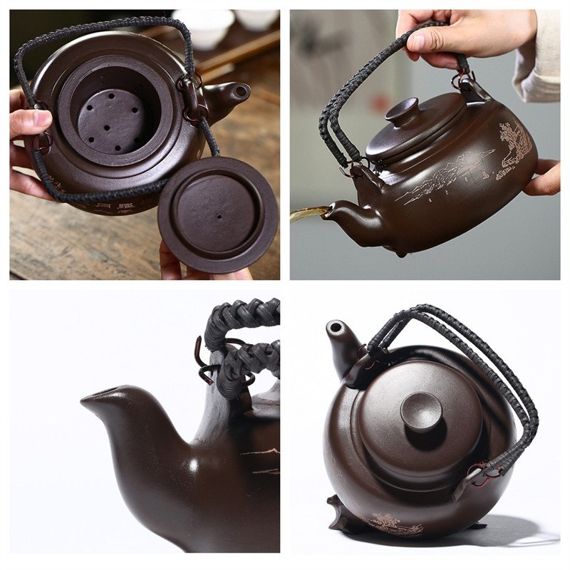 26 Oz Large Antique Authentic Chinese Yixing Purple Clay Teapot By Famous Maker 26 Oz Large Antique Authentic Chinese Yixing Purple Clay Teapot By Famous Maker