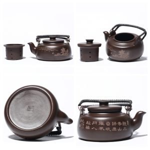 26 Oz Large Antique Authentic Chinese Yixing Purple Clay Teapot By Famous Maker