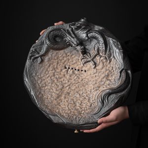 Dragon Theme Gilt Iron Glazed Ceramic Tea Serving Tray