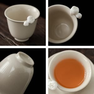 1.4 Fl Oz/40 Ml Small Ash Glaze Ceramic Handmade Gongfu Ceremony Tea Cup