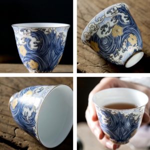 1.7 Fl Oz-2 Fl Oz Small Traditional Hand Painted Japanese Ceramic Tea Cup