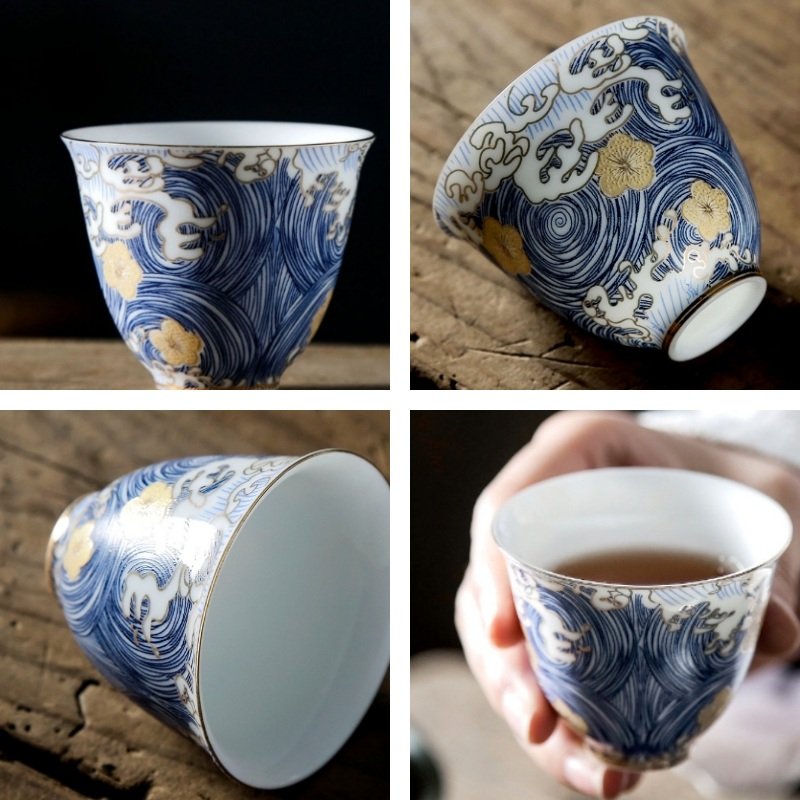1.7 Fl Oz-2 Fl Oz Small Traditional Hand Painted Japanese Ceramic Tea Cup 1.7 Fl Oz-2 Fl Oz Small Traditional Hand Painted Japanese Ceramic Tea Cup