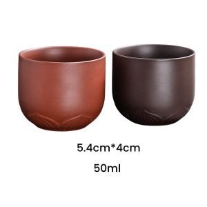 1.7 Fl Oz/50 Ml Antique Small Zisha Yixing Purple Clay Tea Cups