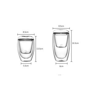 15.2 Fl Oz/450 Ml Transparent Glass Tea Mug With Purple Clay Infuser And Handle