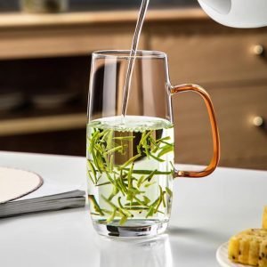 11.8 Fl Oz/350 Ml Heat Resistant Tea Cup With Handle For Loose Tea