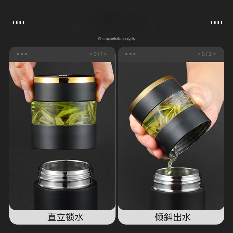 12.5 Fl Oz/370 Ml Black And White Small Stainless Steel Thermal Tea Cups With Lids 12.5 Fl Oz/370 Ml Black And White Small Stainless Steel Thermal Tea Cups With Lids