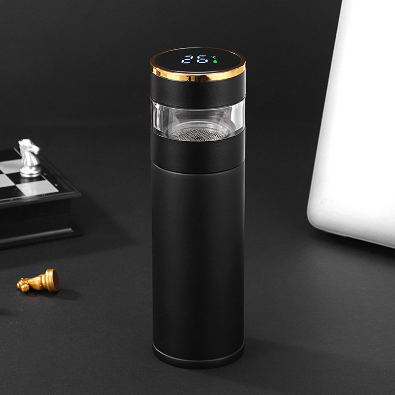 12.5 Fl Oz/370 Ml Black And White Small Stainless Steel Thermal Tea Cups With Lids 12.5 Fl Oz/370 Ml Black And White Small Stainless Steel Thermal Tea Cups With Lids