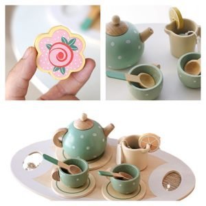 3 Pcs/set Vintage Plastic Dollhouse Miniature Tea Set For Kids