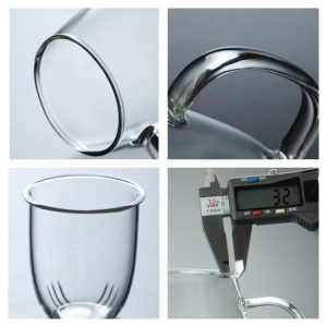13.5 Fl Oz/400 Ml White And Green Clear Glass Tea Cups Tea Mug With Glass Infuser And Wooden Lid