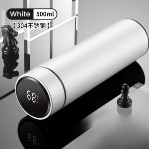 12.5 Fl Oz/370 Ml Black And White Small Stainless Steel Thermal Tea Cups With Lids