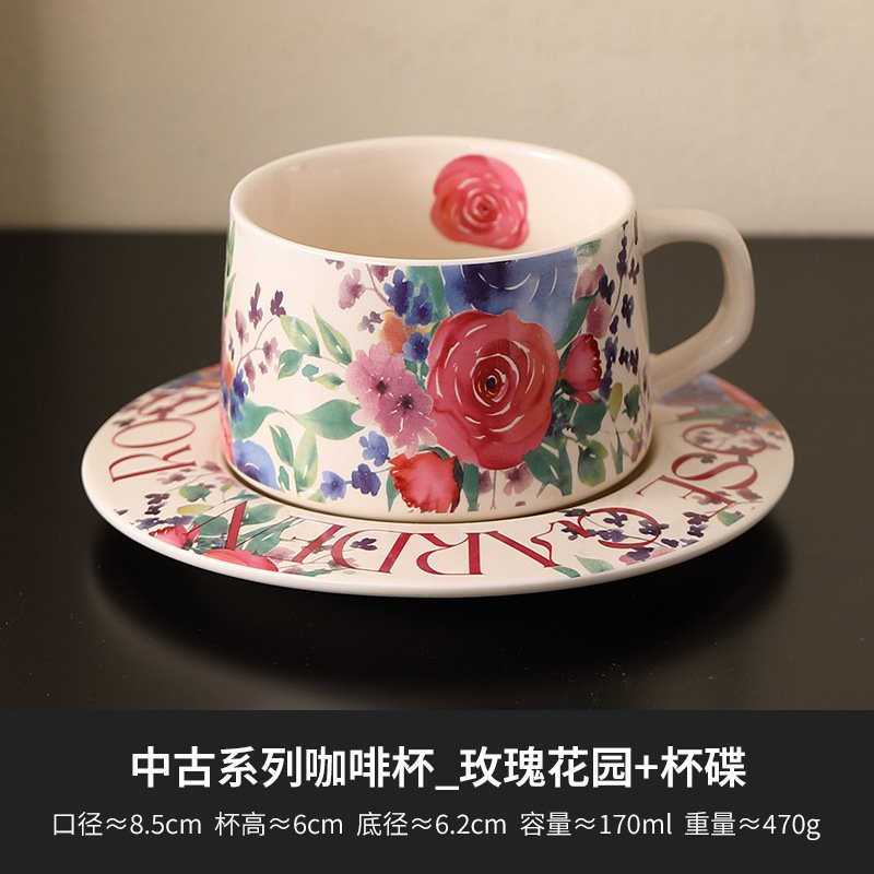5.1 Fl Oz/150 Ml Pink And Rose Red Ceramic Coffee Tea Cups And Saucers Sets 5.1 Fl Oz/150 Ml Pink And Rose Red Ceramic Coffee Tea Cups And Saucers Sets