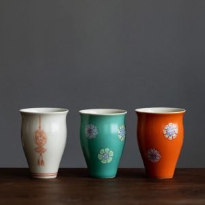 2.2 Fl Oz/65 Ml Three-flavor Chinese Bone China Antique Kung Fu Teacup Set