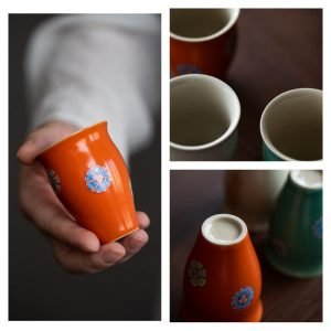 2.2 Fl Oz/65 Ml Three-flavor Chinese Bone China Antique Kung Fu Teacup Set