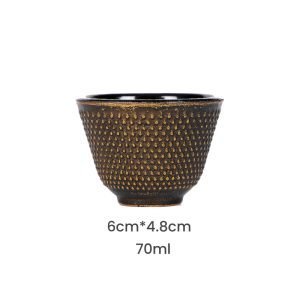 2.2 Fl Oz/65 Ml Plum Relief Cast Iron Cup For Tea