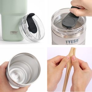 20.3 Fl Oz-30.4 Fl Oz Portable Coffee And Tea Thermal Cups Stainless With Straw