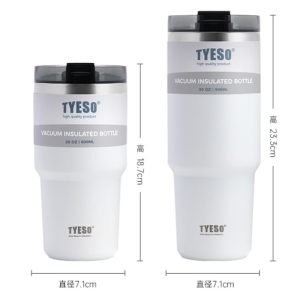 20.3 Fl Oz-30.4 Fl Oz Portable Coffee And Tea Thermal Cups Stainless With Straw