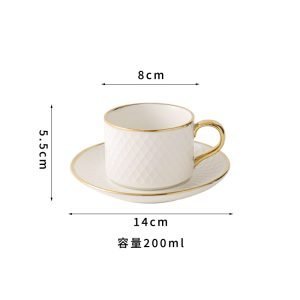 7.4 Fl Oz/220 Ml English Beautiful Floral Fine Bone China Porcelain Tea Cup And Saucer Set For Sale