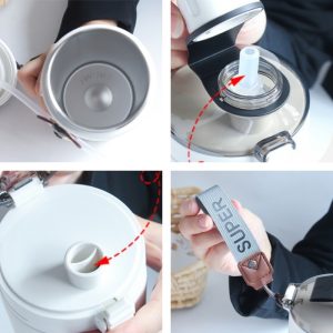 24.3 Fl Oz/720 Ml Stainless Steel Thermal Coffee Tea Travel Mugs With Straw