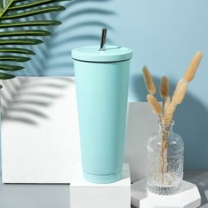 25.4 Fl Oz/750 Ml Stainless Steel Thermos Coffee Tea Mug With Lid And Straw