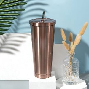 25.4 Fl Oz/750 Ml Stainless Steel Thermos Coffee Tea Mug With Lid And Straw