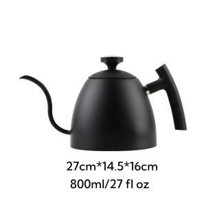 27 Fl Oz/800 Ml Small Retro Stainless Steel Gooseneck Teapot With Thermometer And Infuser