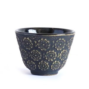2.2 Fl Oz/65 Ml Plum Relief Cast Iron Cup For Tea