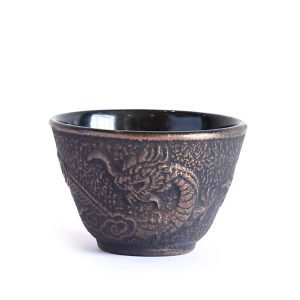 2.2 Fl Oz/65 Ml Plum Relief Cast Iron Cup For Tea