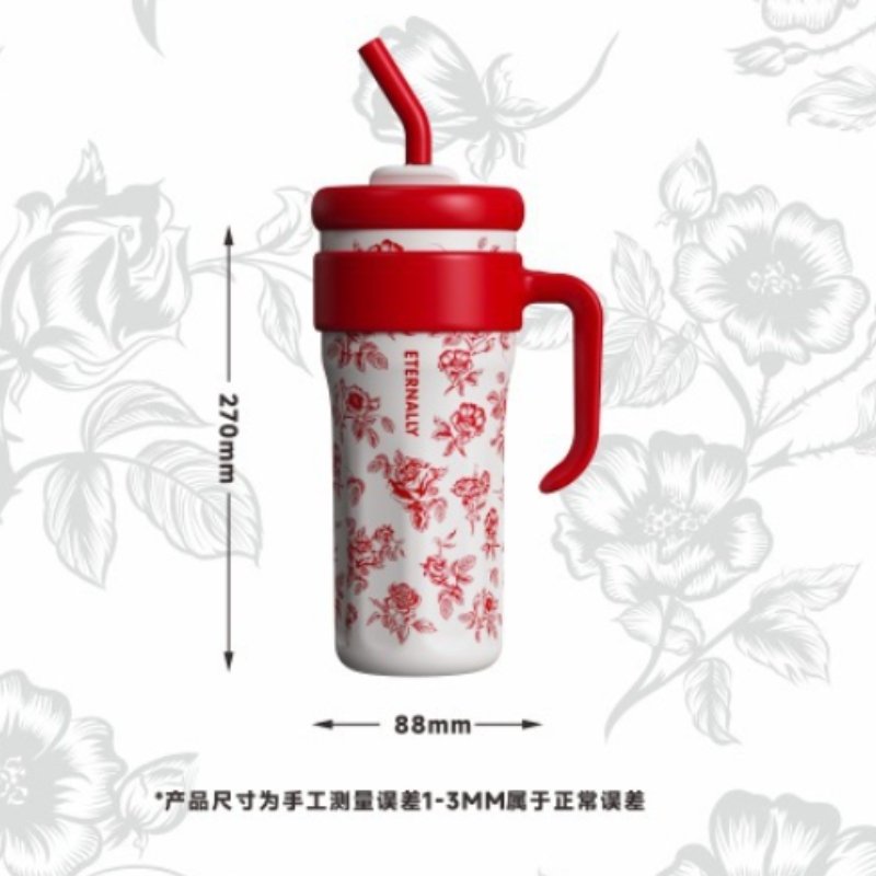 40.6 Fl Oz/1200 Ml Gradient Color Stainless Tea Tumbler Cup With Handle And Straw 40.6 Fl Oz/1200 Ml Gradient Color Stainless Tea Tumbler Cup With Handle And Straw