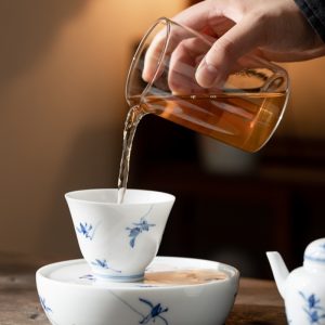 3.4 Fl Oz/115 Ml Antique Hand Painted Phalaenopsis Ceramic Kung Fu Tea Cup