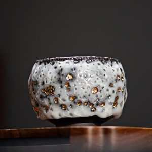 3.4 Fl Oz/115 Ml Shiny Dotted Handmade Shino Ceramic Kung Fu Tea Reusable Cup