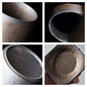 3.4 Fl Oz-4.7 Fl Oz Iron Rust Glaze Pottery Traditional Japanese Tea Mugs