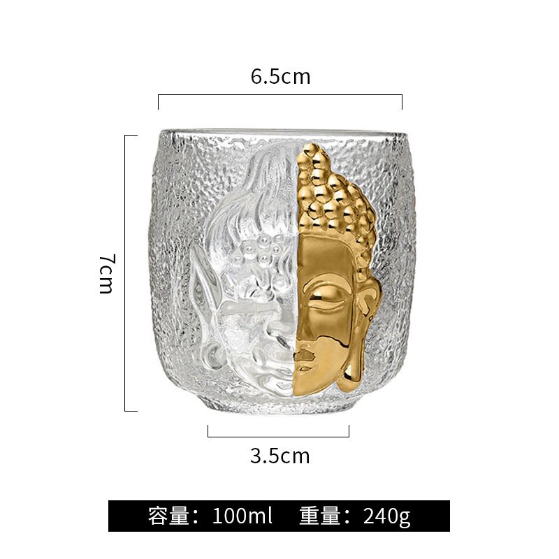 3.4 Fl Oz/100 Ml Zen Buddha Heat Resistant Crystal Glass Cups For Tea 3.4 Fl Oz/100 Ml Zen Buddha Heat Resistant Crystal Glass Cups For Tea