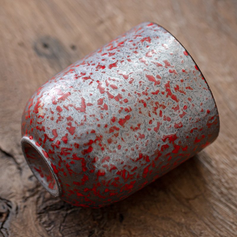 3.7 Fl Oz/110 Ml Red Iron Pottery Japanese Tea Mug Vintage 3.7 Fl Oz/110 Ml Red Iron Pottery Japanese Tea Mug Vintage