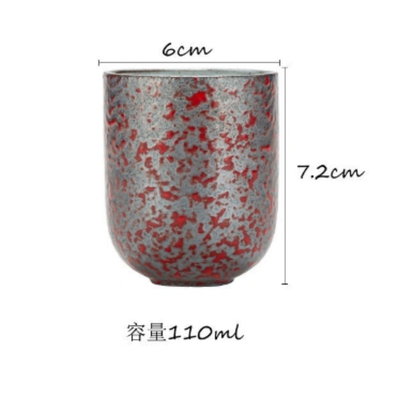 3.7 Fl Oz/110 Ml Red Iron Pottery Japanese Tea Mug Vintage 3.7 Fl Oz/110 Ml Red Iron Pottery Japanese Tea Mug Vintage