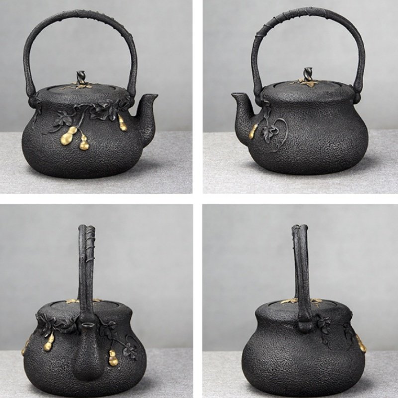 40.6 Fl Oz Traditional Handmade Vintage Old Black Iron Tea Kettle For Sale 40.6 Fl Oz Traditional Handmade Vintage Old Black Iron Tea Kettle For Sale