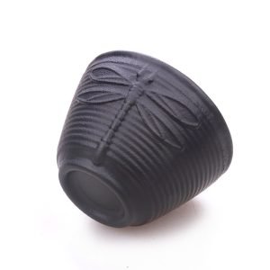 4.1 Fl Oz/120 Ml Black Dragonfly Cast Iron Tea Cup With Saucer