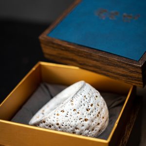 4.1 Fl Oz/120 Ml Gold Gilded Shino Ceramic Handmade Chinese Bone China Tea Cups