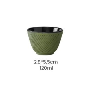 4.1 Fl Oz/120 Ml Green Particle Cast Iron Tea Cup