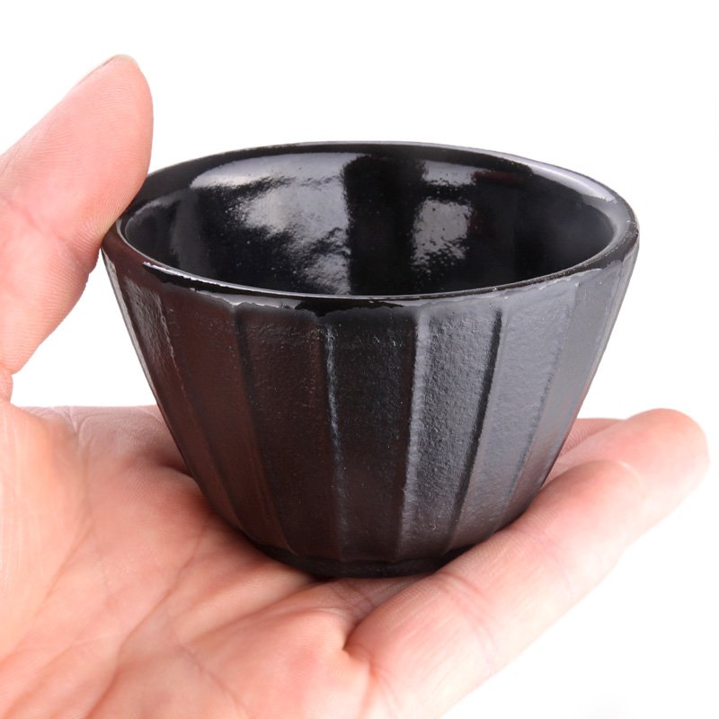 4.1 Fl Oz/120 Ml Vertical Stripes Cast Iron Tea Cup And Saucer 4.1 Fl Oz/120 Ml Vertical Stripes Cast Iron Tea Cup And Saucer