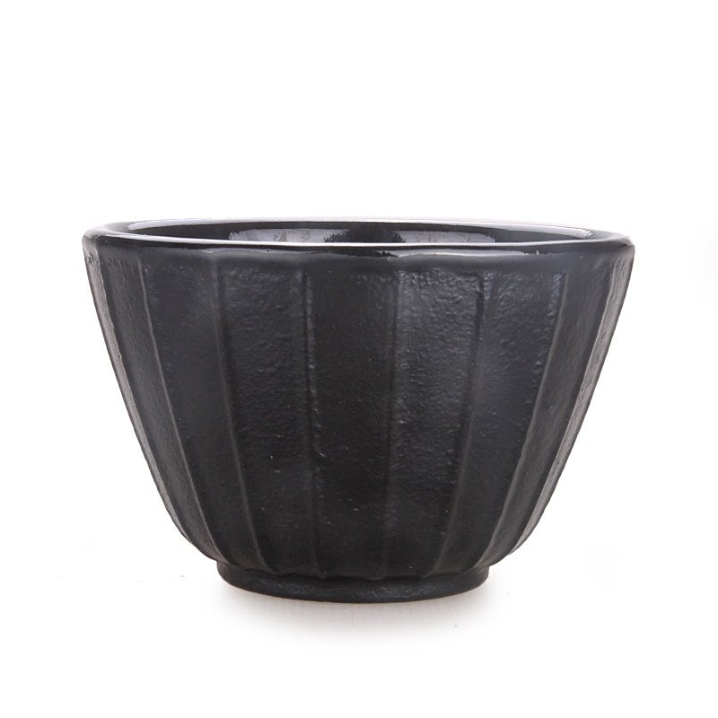 4.1 Fl Oz/120 Ml Vertical Stripes Cast Iron Tea Cup And Saucer 4.1 Fl Oz/120 Ml Vertical Stripes Cast Iron Tea Cup And Saucer