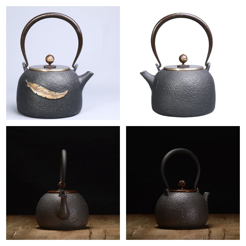 40.6 Fl Oz Handmade Black Crab Pattern Cast Iron Asian Teapot Vintage 40.6 Fl Oz Handmade Black Crab Pattern Cast Iron Asian Teapot Vintage