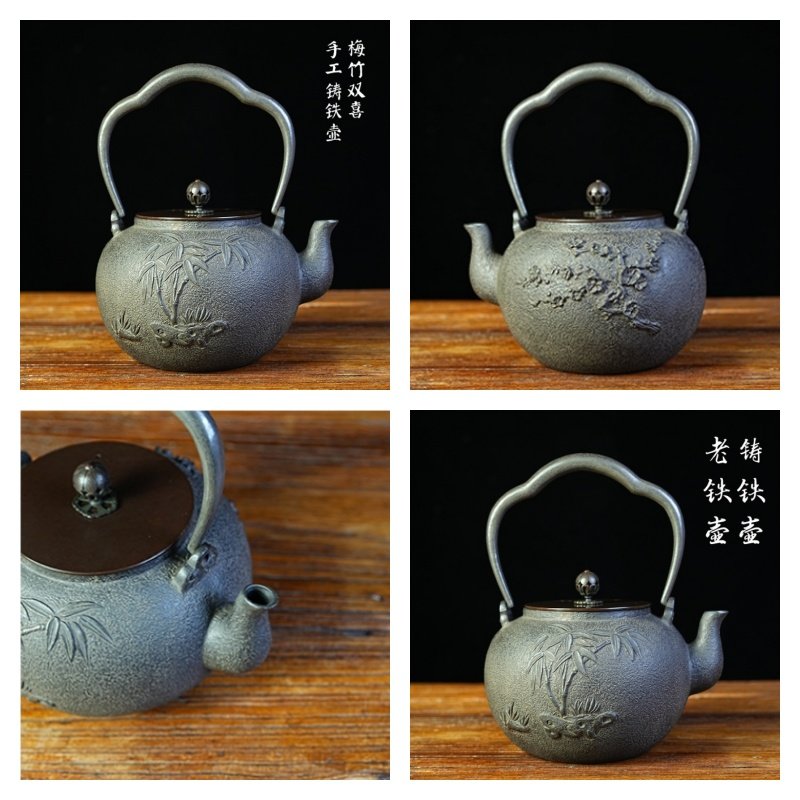 44 Fl Oz Gold Dragon And Silver Cloud Antique Asian Cast Iron Teapot 44 Fl Oz Gold Dragon And Silver Cloud Antique Asian Cast Iron Teapot