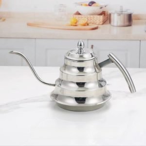 40.6 Fl Oz/1200 Ml Best Bamboo Joint Antique Stainless Steel Small Gooseneck Coffee Tea Teapot For Stove