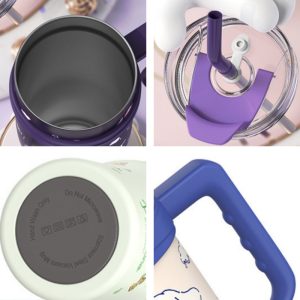 25.4 Fl Oz/750 Ml Stainless Steel Thermos Coffee Tea Mug With Lid And Straw