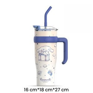 25.4 Fl Oz/750 Ml Stainless Steel Thermos Coffee Tea Mug With Lid And Straw