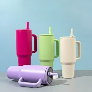 40.6 Fl Oz/1200 Ml Personalized Stainless Steel Tumbler Coffee Tea Cup With Handle And Straw