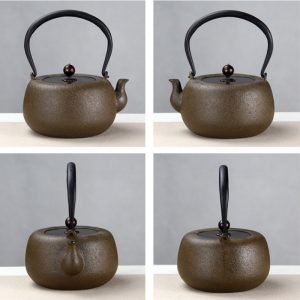 40.6 Fl Oz Traditional Handmade Vintage Old Black Iron Tea Kettle For Sale