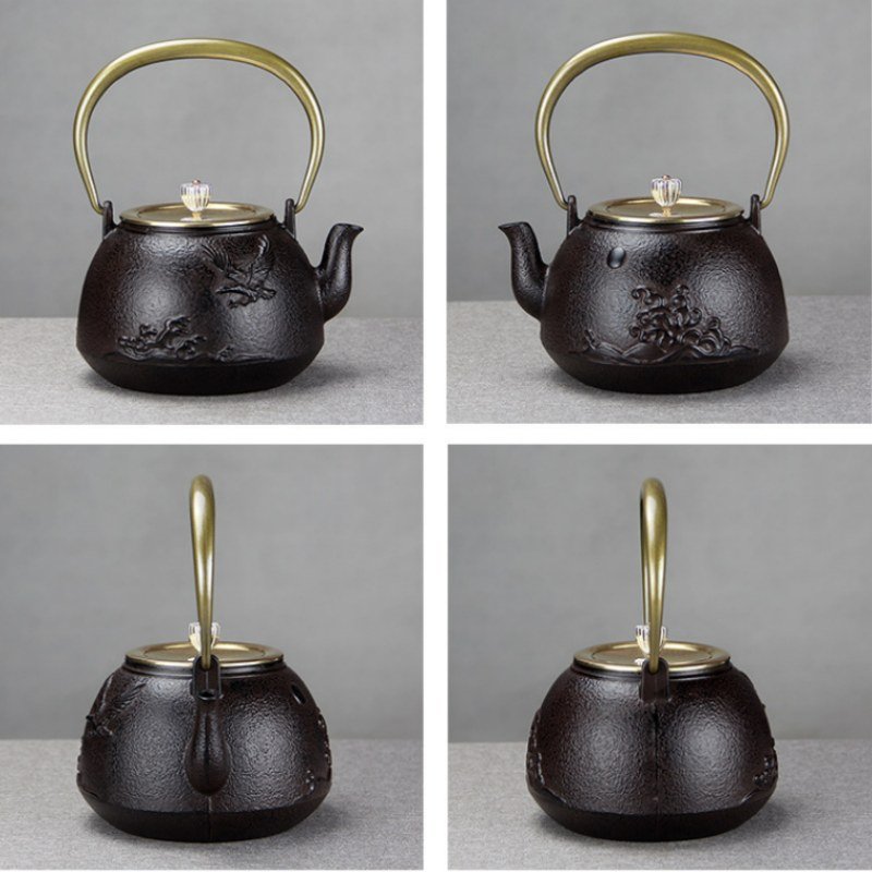 16.9 Fl Oz Small Yellow Enamel Old Cast Iron Teapot Set For Sale 16.9 Fl Oz Small Yellow Enamel Old Cast Iron Teapot Set For Sale